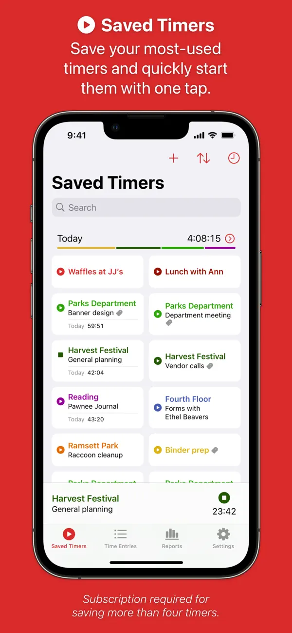 Timery for Toggl Screenshot 1