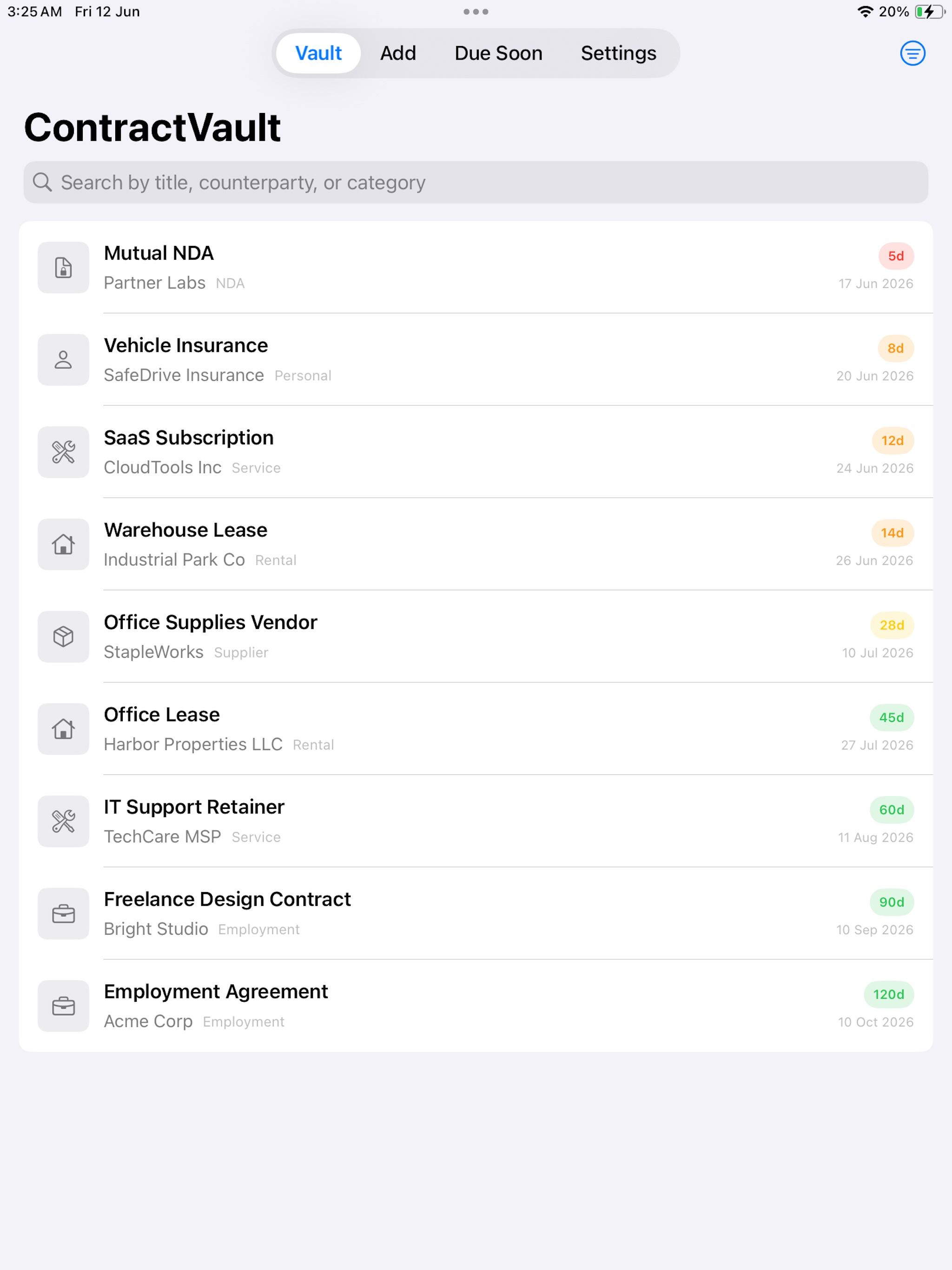 Contract Vault screenshot 6