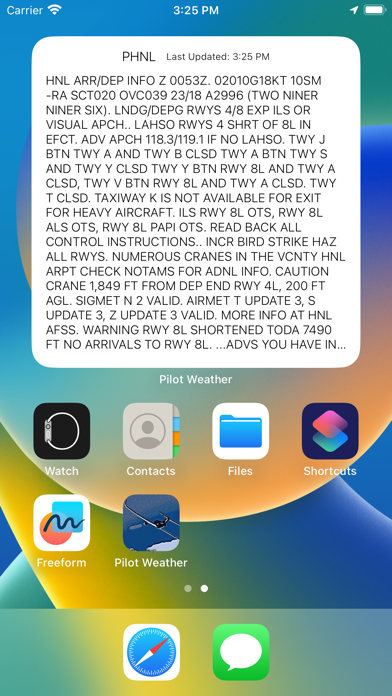 Pilot Weather DATIS Screenshot