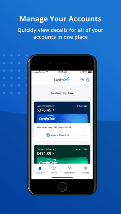 Credit One Bank Mobile Screenshot