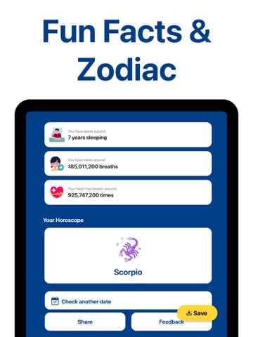 Age Calculator; Date of Birth iPad screenshot