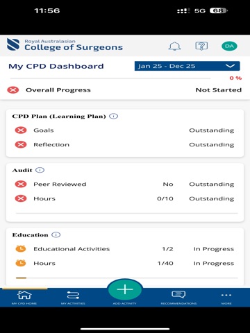 RACS CPD iPad screenshot
