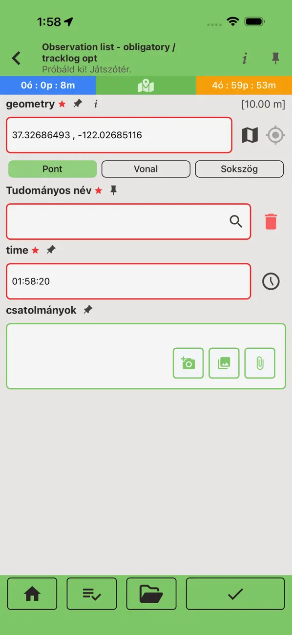 #5. OpenBioMaps Forms (iOS) Ved: ECOLLAB