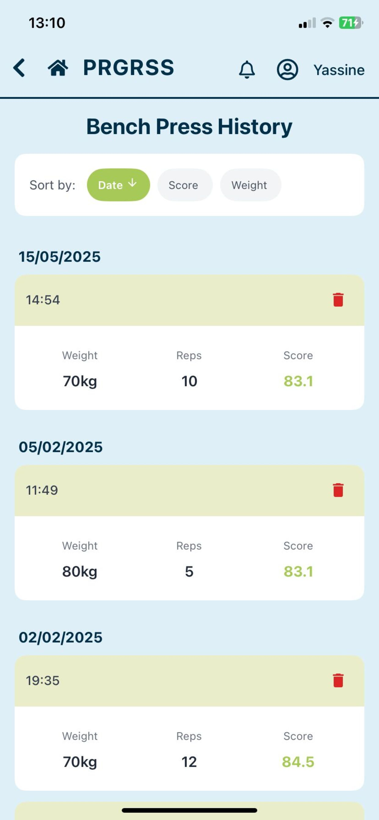 PRGRSS Strength Tracker