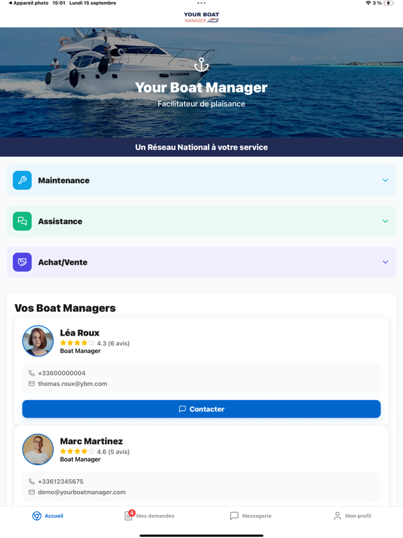 Your Boat Manager app screenshot