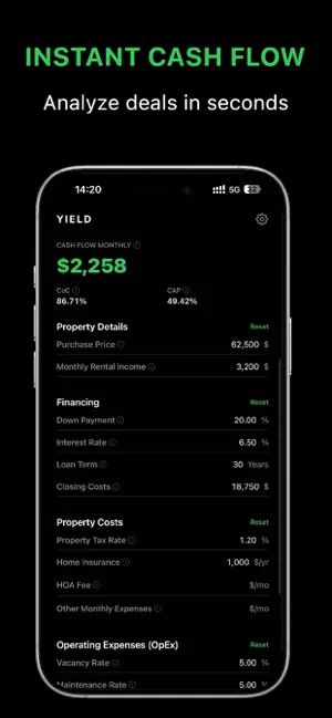 Yield: BRRRR Rental Calculator screenshot 1