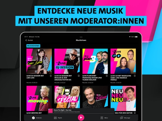 1LIVE - Radio, Musik, Podcasts iPad screenshot 6 - Music app