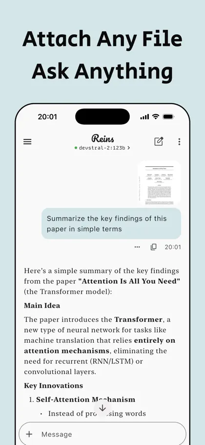 Screenshot 3 di 6 di Reins: for Ollama & LM Studio