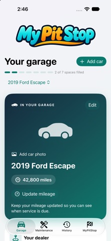 MyPitStop app screenshot