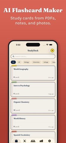 StudyDeck - AI Flashcards iPhone screenshot