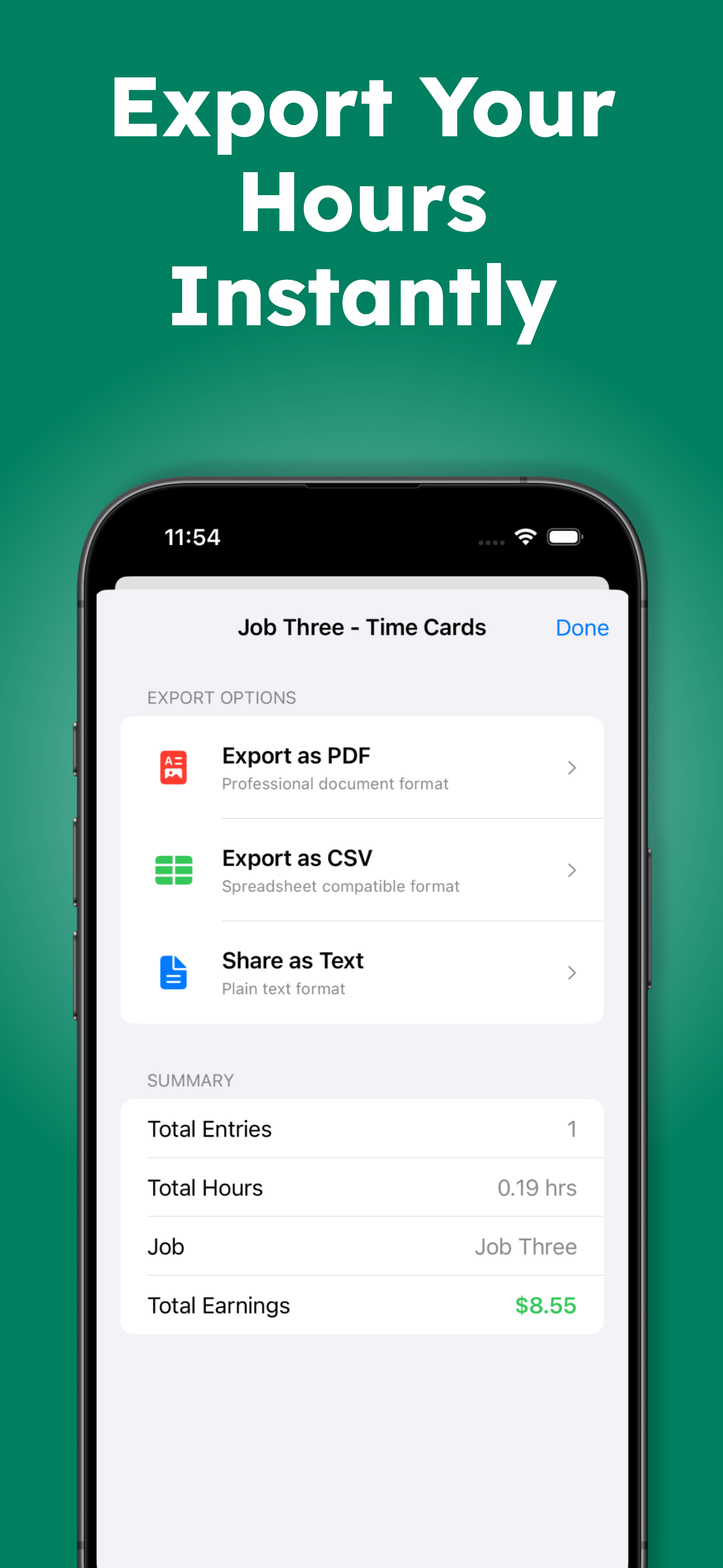 Hours Tracker: Track Job Hours screenshot 3