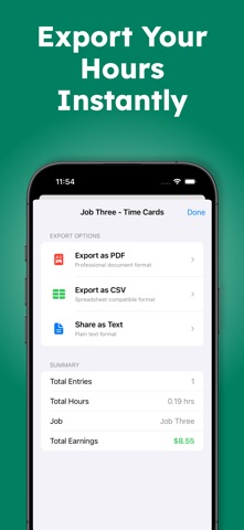 Hours Tracker: Track Job Hours iPhone screenshot