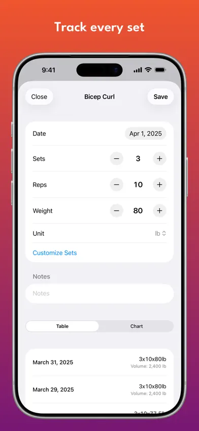 Gym Log: Track Workouts screenshot 2