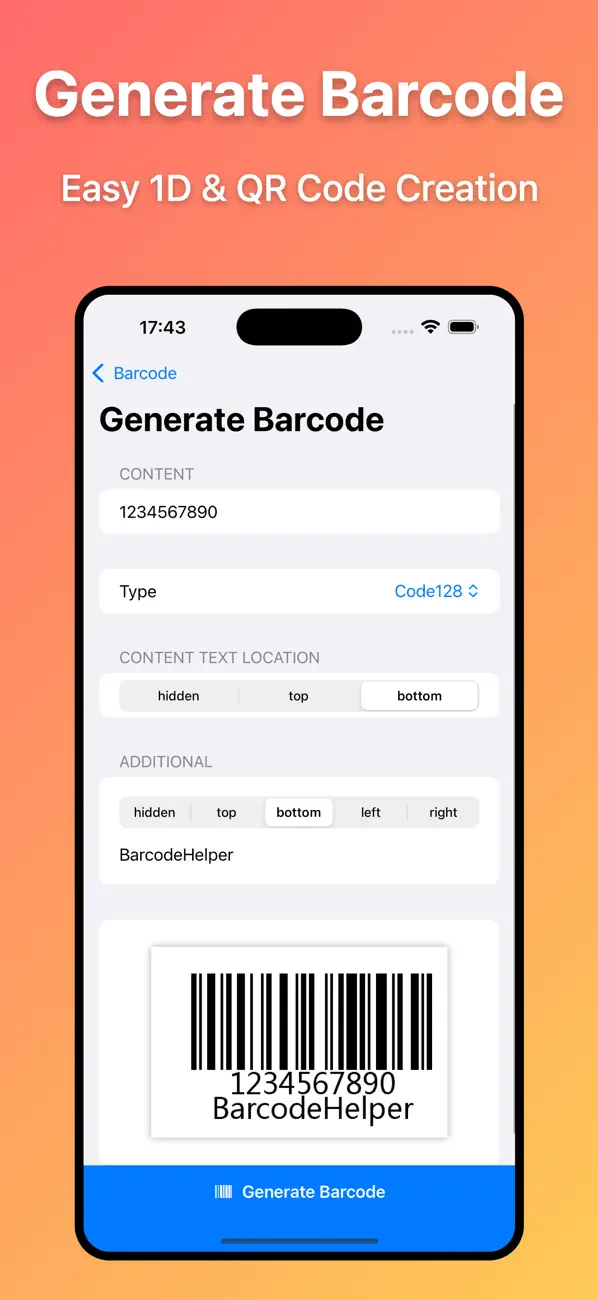 Screenshot #1 pour BarcodeHelper