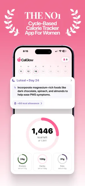 CalGlow-Women Calorie Tracker screenshot 1