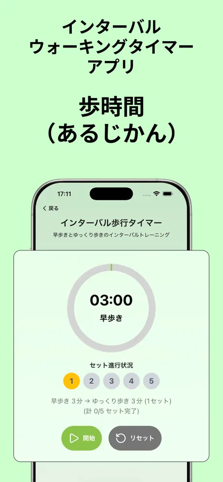 歩時間(あるじかん) - インターバル・ウォーキングタイマー