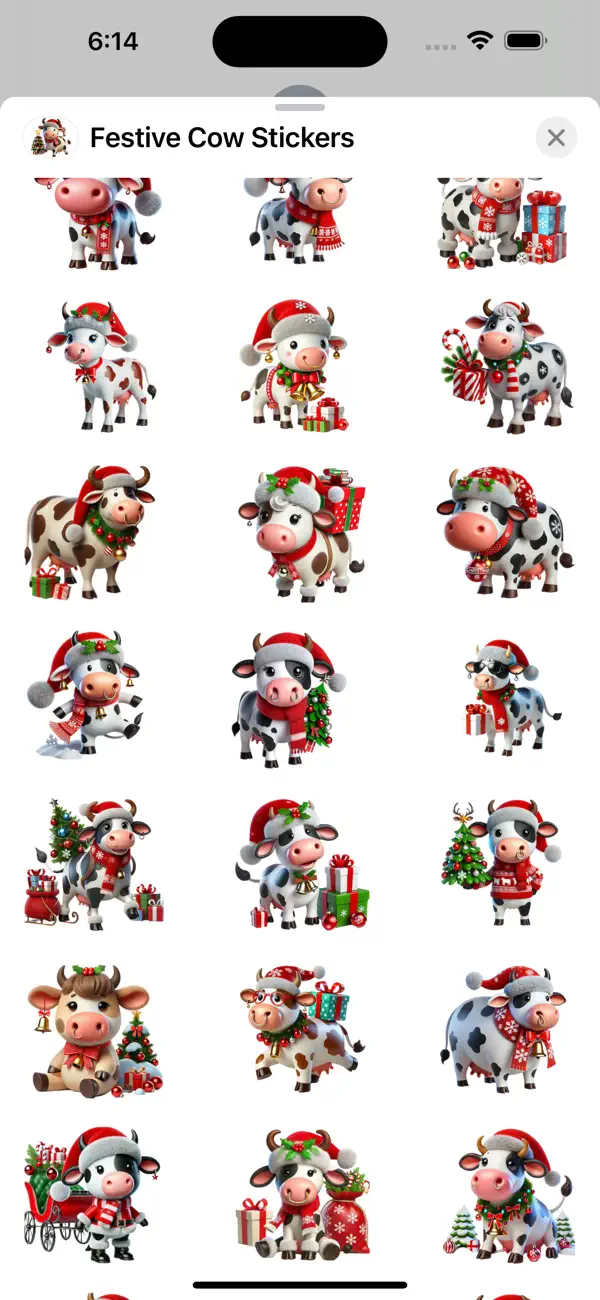 Screenshot #2 pour Festive Cow Stickers
