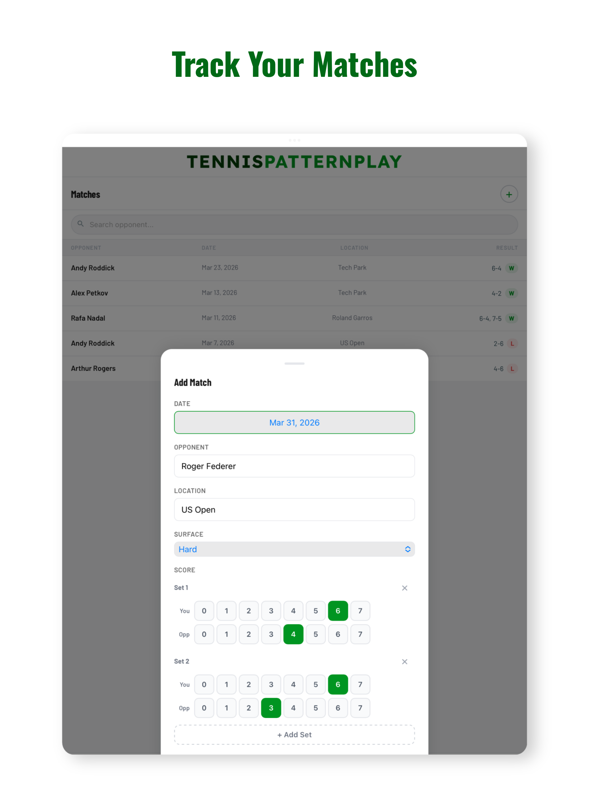 Tennis Pattern Play