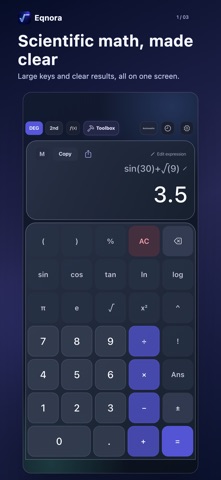 Scientific Calculator · Eqnora screenshot 1