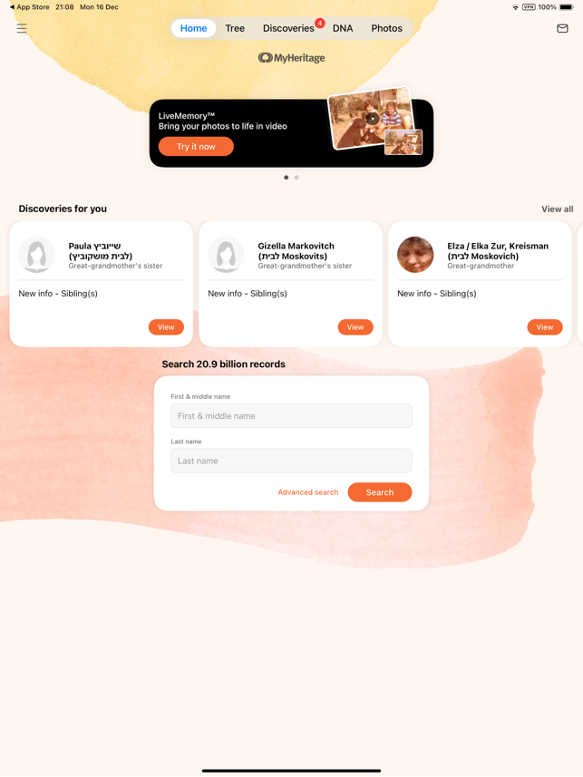 ‎MyHeritage: Stammbaum & DNA Screenshot