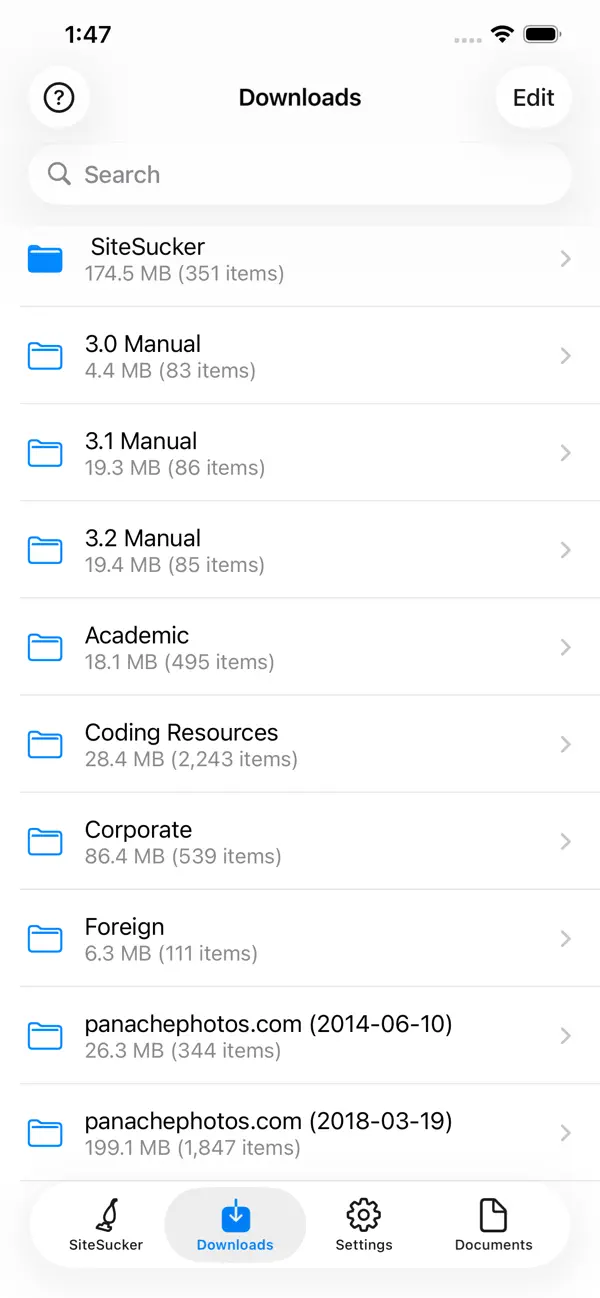 #2. SiteSucker (iOS) 来自: Rick Cranisky