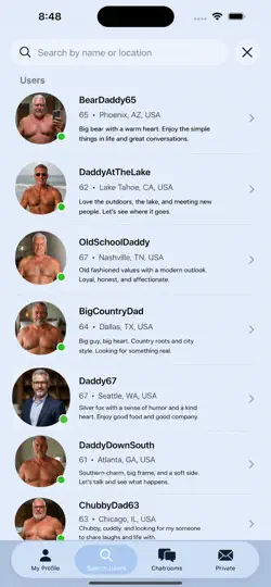 Captura de pantalla de Gay Older Men Chat en iPhone 2
