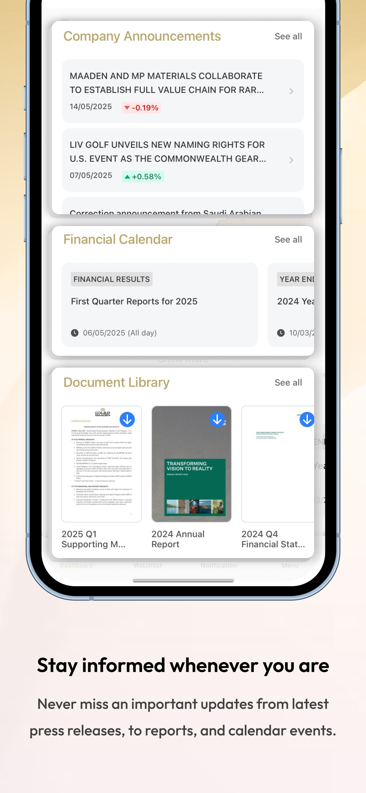 Maaden Investor Relations screenshot 4