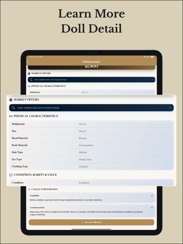 Antique Doll Value Identifier iPad screenshot