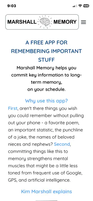 Marshall Memory screenshot 1
