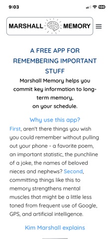 Marshall Memory screenshot