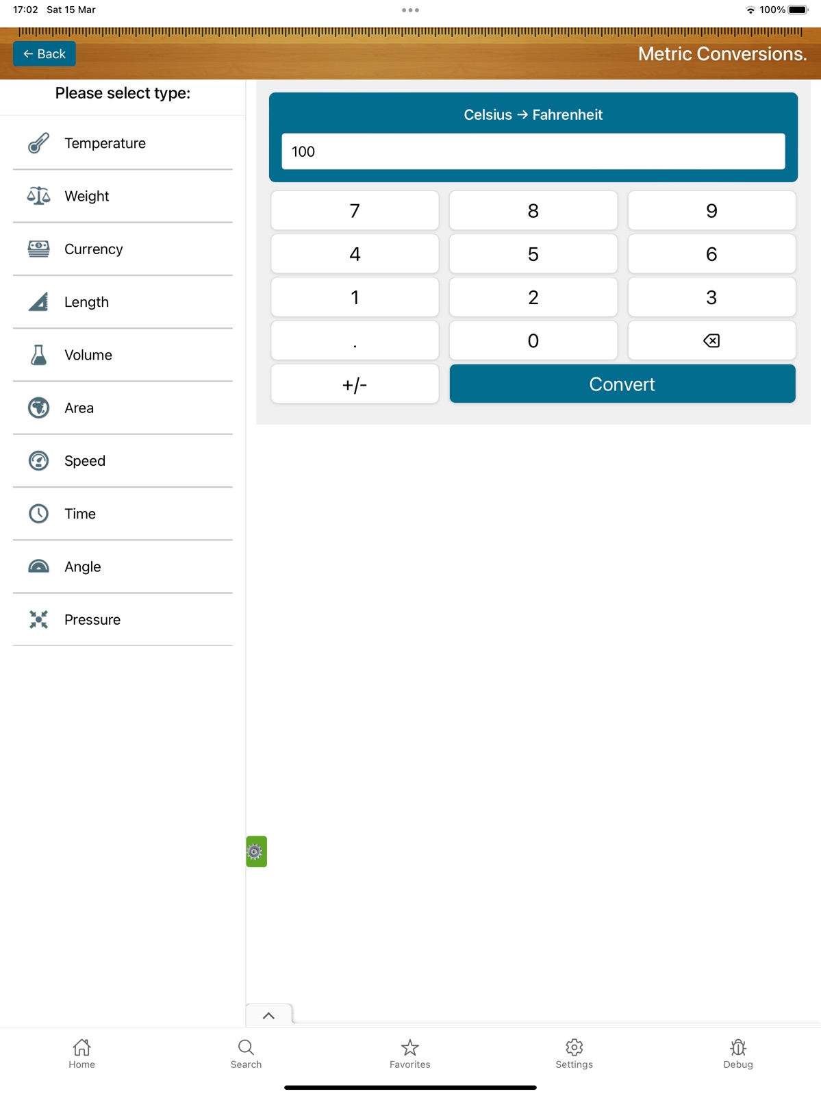 Metric Conversion tool ipad screenshot 2