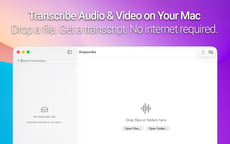 Dropscribe — Whisper SRT screenshot