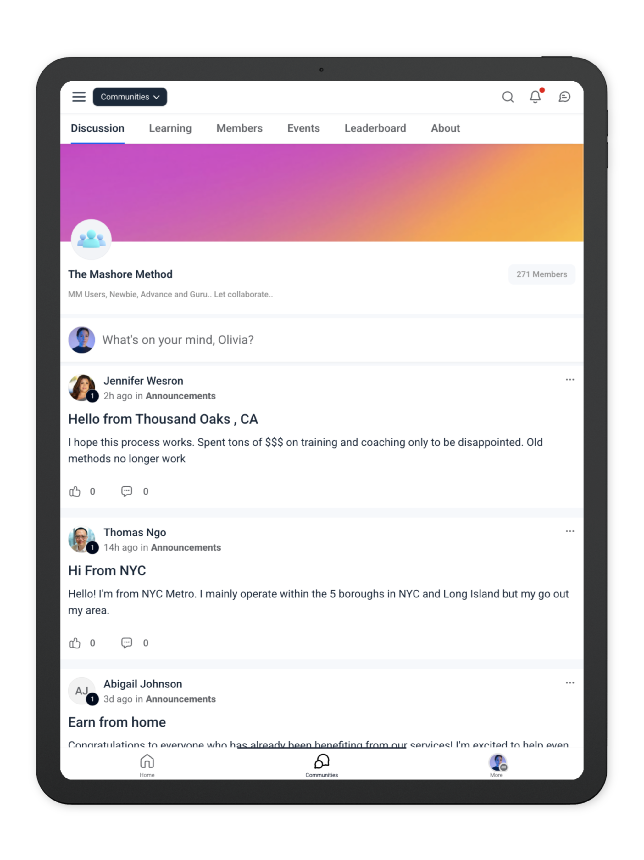 Community Market Leader Hub