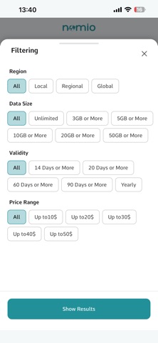 Nomio: eSIM Travel & Internet screenshot