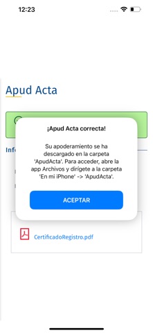 Apoderamiento APUD ACTA móvil Screenshot 7 of 7