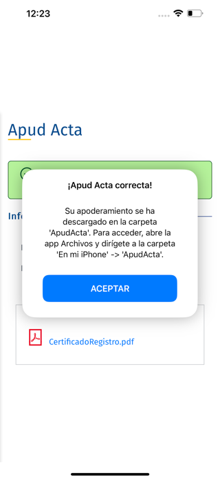 Apoderamiento APUD ACTA móvil Screenshot 7 of 7