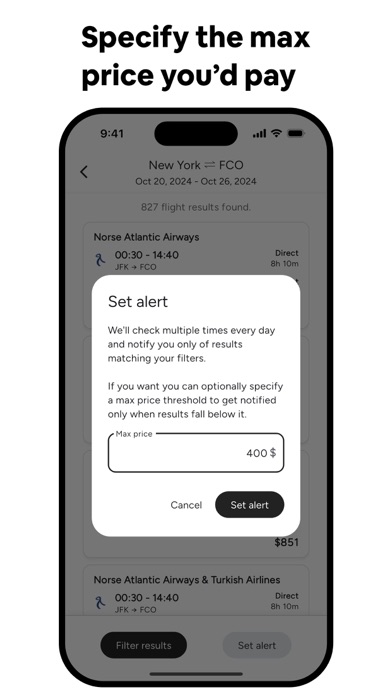 Airfare Alerts: Price Tracker Screenshot