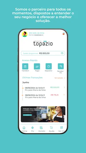 Banco Topázio - Novo App screenshot 3