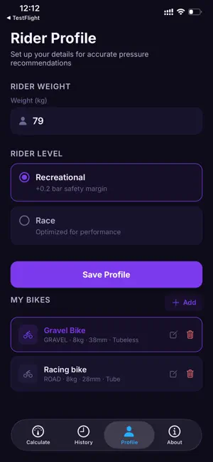 Cycling Tire Pressure Pro screenshot 2