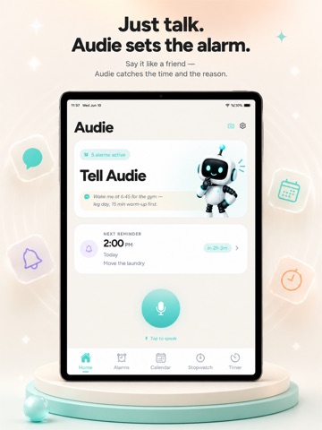 Audie: AI Voice Alarm Clock iPad screenshot