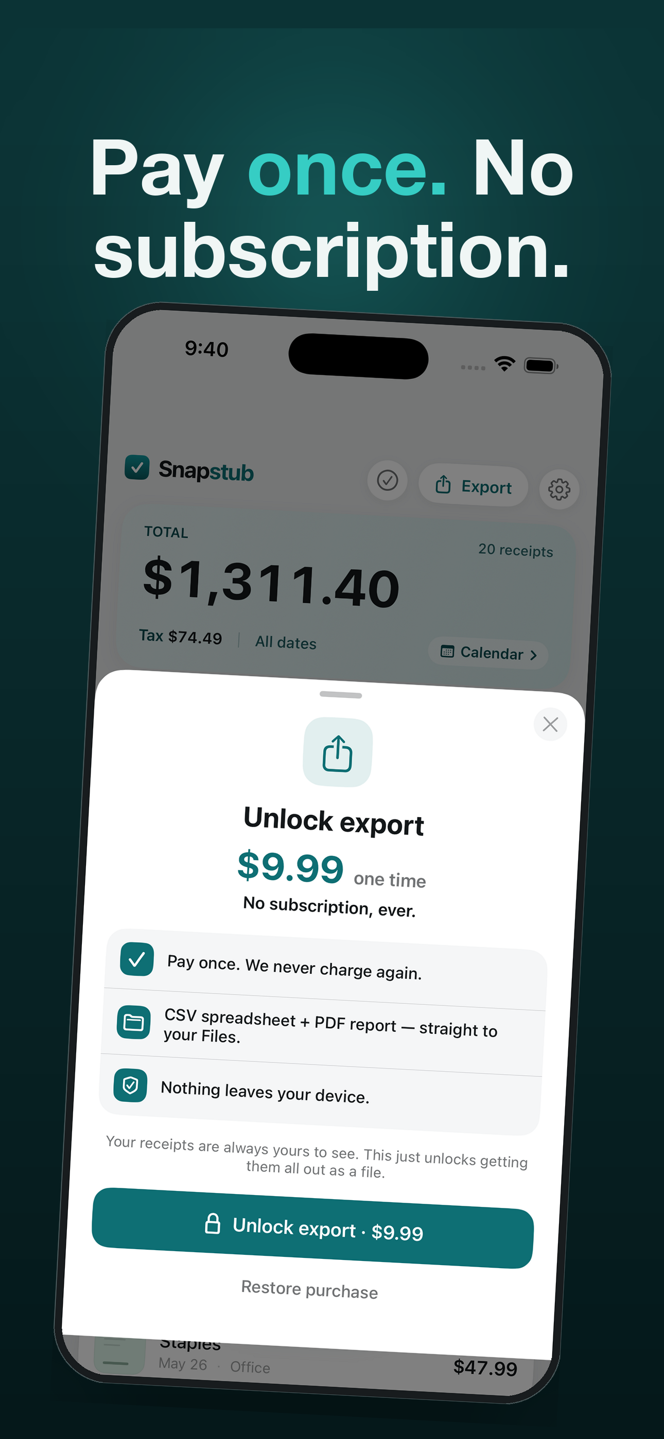 Snapstub: Receipt Scanner