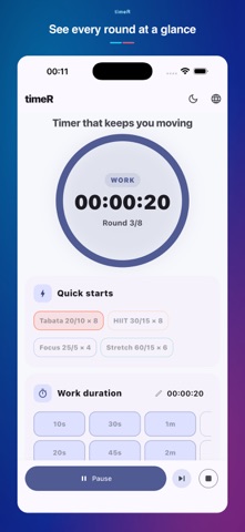 timeR: Interval Timer iPhone screenshot