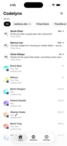 Tchao.app - Chat widget screenshot