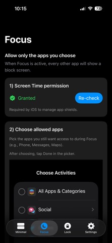 Minimal Launcher: Focus Screenshot 5 of 6