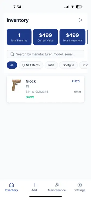 VaultArm: Firearm Inventory screenshot 1
