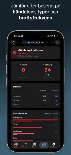 Captura de pantalla de Poliskollen: Händelser Idag en iPhone 5
