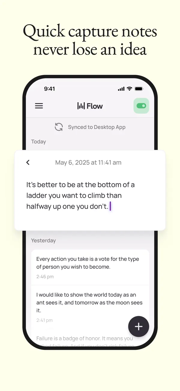 Wispr Flow: AI Voice Keyboard iPhone App Screenshot 5 – Produktivität