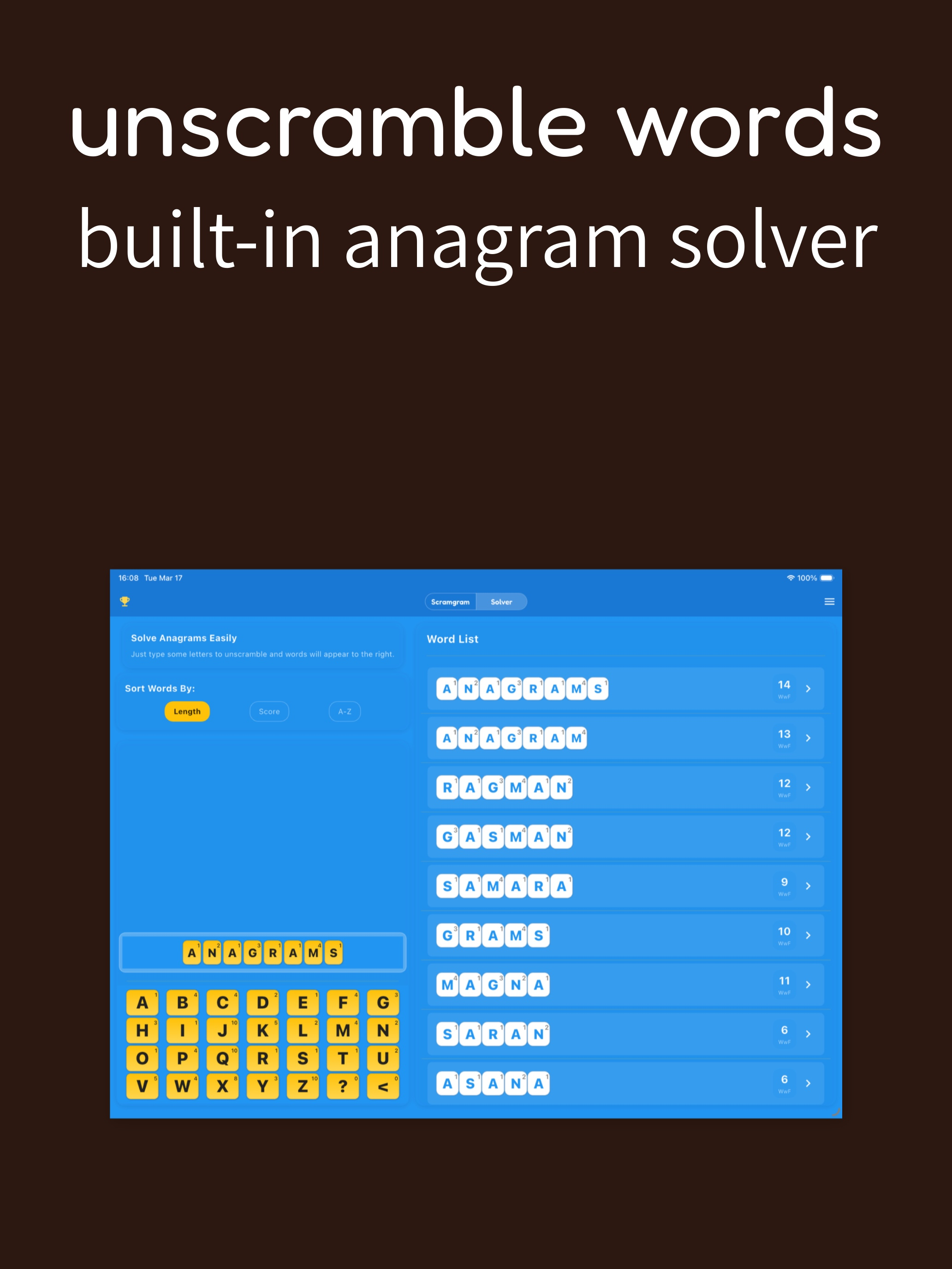 Scramgram Timed Word Jumble screenshot 9