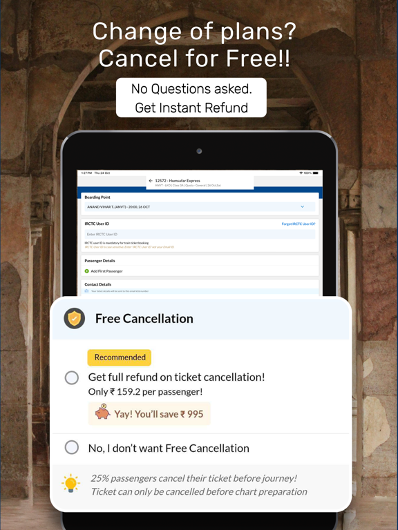 Train Ticket App : RailYatri iPad screenshot 4 - Travel app