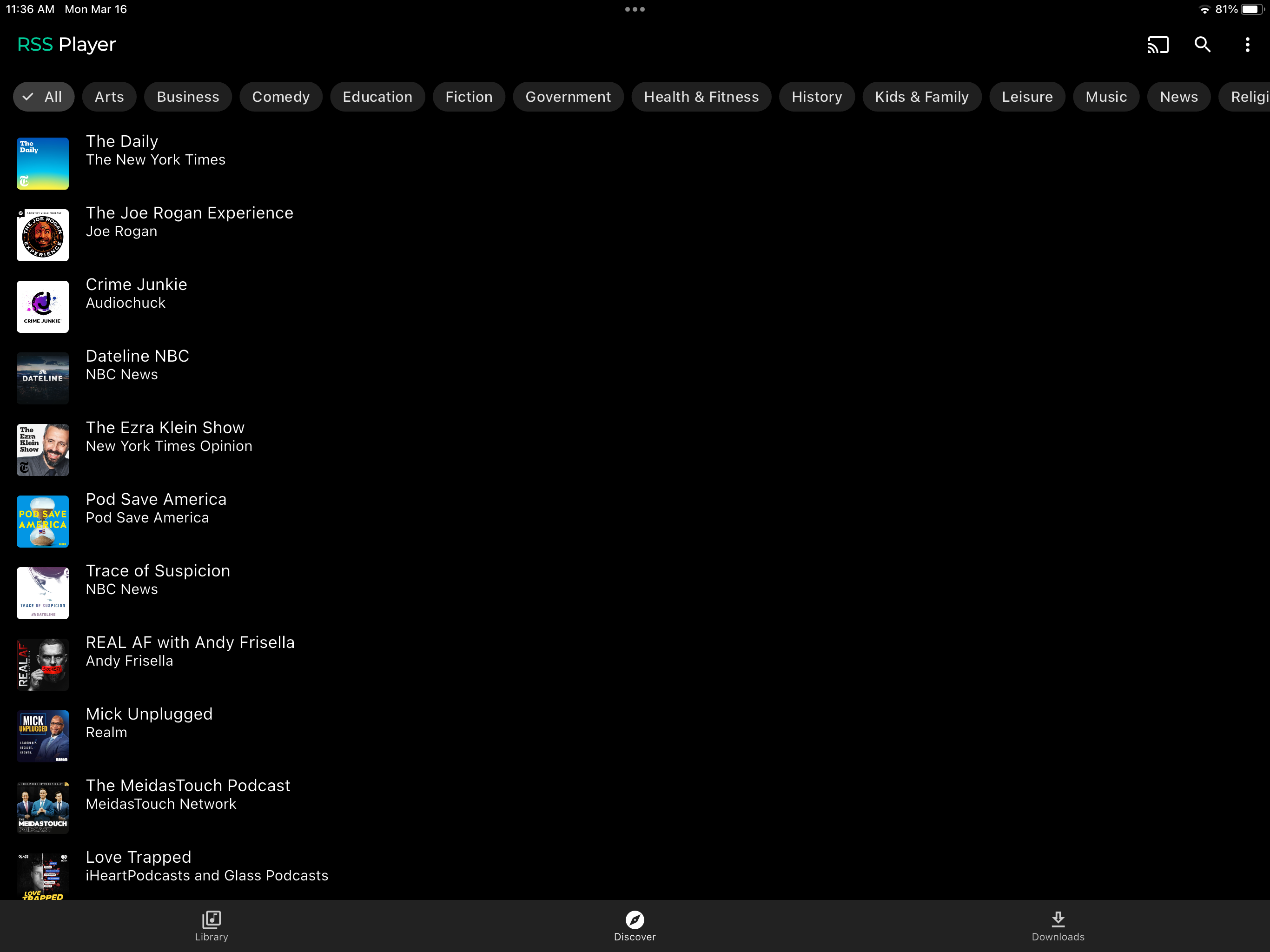 RSS Video Player